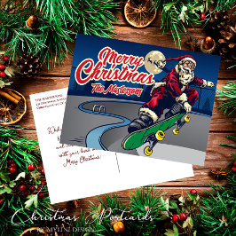 Cartões de natal do Skate retroPapai noel Vintage