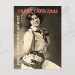 Cartões de natal do Texas Cowgirl