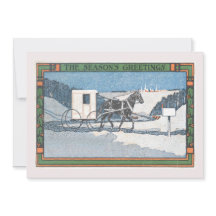 Cartões de natal do Vintage Mail Horse e Buggy