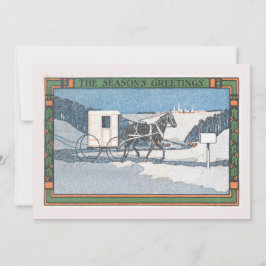 Cartões de natal do Vintage Mail Horse e Buggy