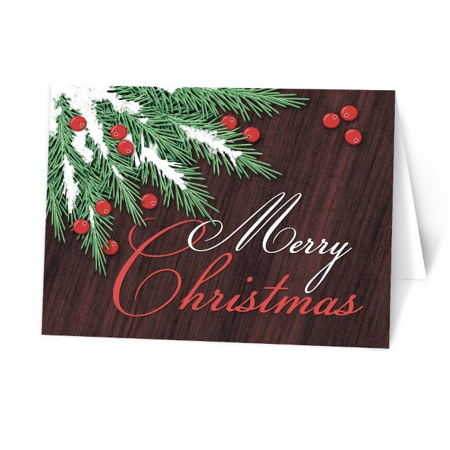 Cartões de Natal dos ramo e dos arandos do pinho (Pine Boughs and Cranberries Christmas Cards at Starzraven on Zazzle.)