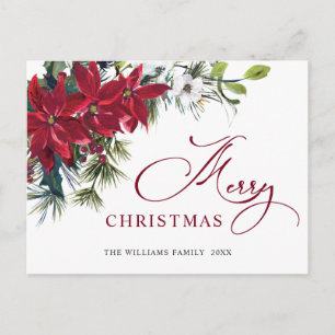 Cartões de natal Elegante de Poinsettia de Natal