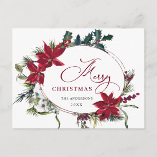 Cartões de natal Elegante de Poinsettia de Natal