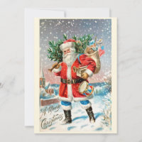 Cartões de natal Elegante Vintage Santa Claus