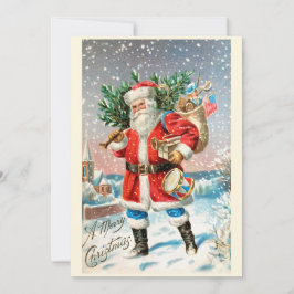 Cartões de natal Elegante Vintage Santa Claus