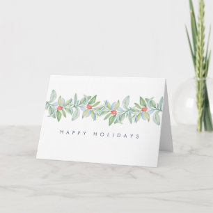 Cartões de Natal Elegantes Botânicos de Aquarela