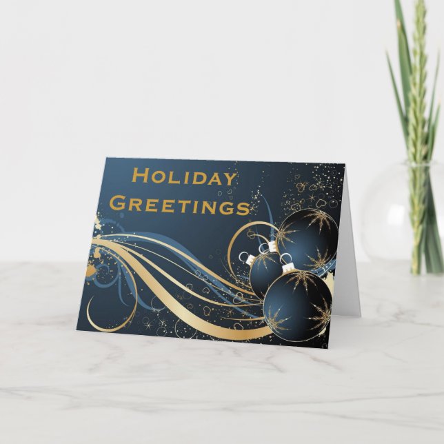 Cartões de natal elegantes no azul (Frente)