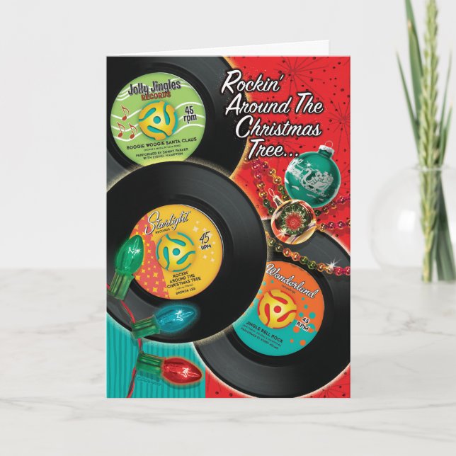 Cartões De Natal Em Torno Da Árvore (Frente)