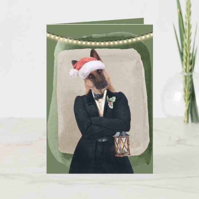 Cartões de natal Engraçado de German shepherd Chic (Frente)