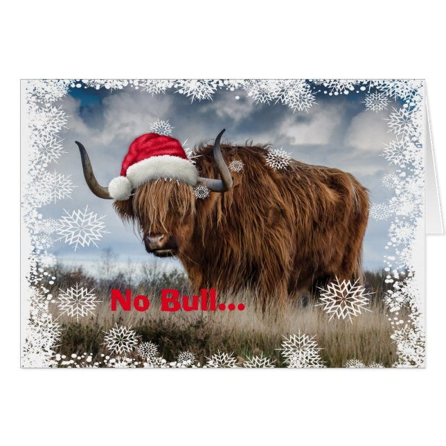 Cartões de Natal Engraçado Wild Yak Santa (Frente Horizontal)