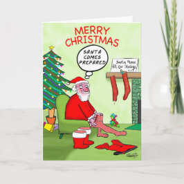 Cartões de Natal engraçados: A meia do papai noel