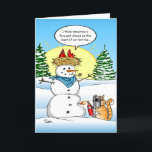 Cartões de Natal Engraçados | Cartões de natal Tab<br><div class="desc">Amor enviar cartões de Natal engraçados personalizados para amigos e família? Aqui está uma carta de cartões de natal de gato com uma ilustração única de Raphaela Wilson. O desenho original retrata 2 aves cardeal vermelhas num ninho acima de Frosty, a cabeça do boneco de neve. Não precisa se preocupar...</div>