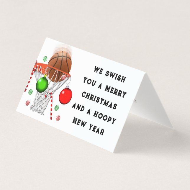 Cartões de Natal engraçados de basquete (Frente)