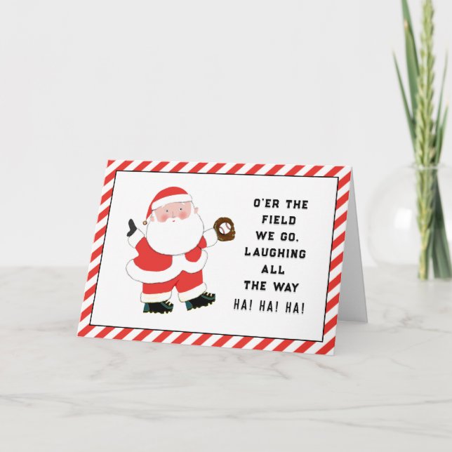 Cartões de Natal engraçados de beisebol (Frente)