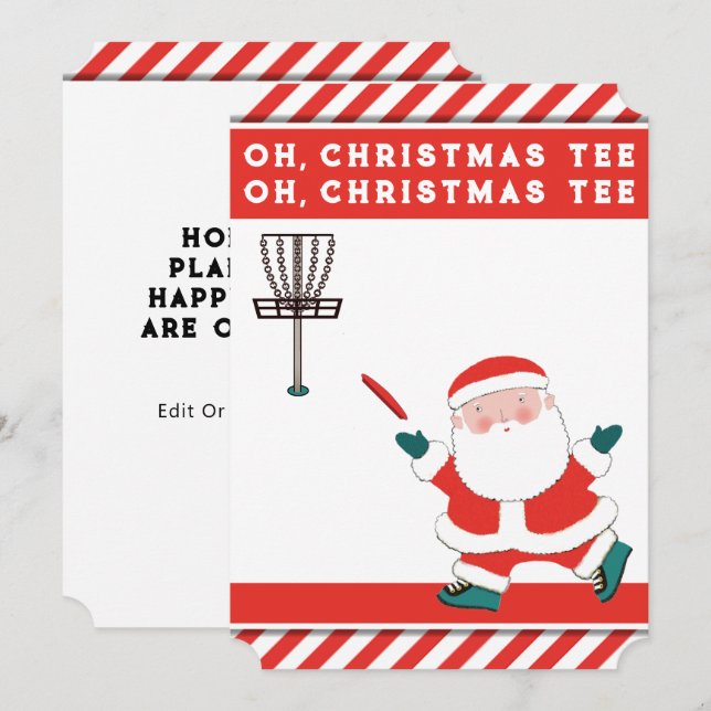 Cartões de Natal engraçados de golfe de disco para (Frente/Verso)