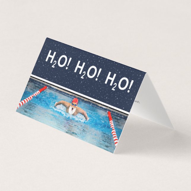 Cartões de Natal engraçados de natação (Frente)
