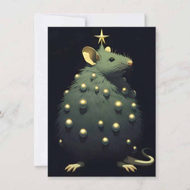 Cartões de Natal Engraçados de Rato (Frente)