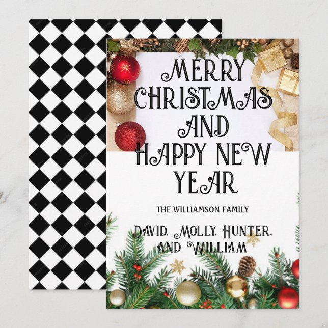 Cartões de Natal Feliz Natal Cartão de Férias Bran (Frente/Verso)