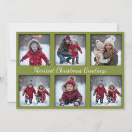 Cartões de natal Festivos Verdes 6 Fotografias | F