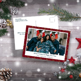 Cartões de natal Festivos Vermelho e Verde com Fot