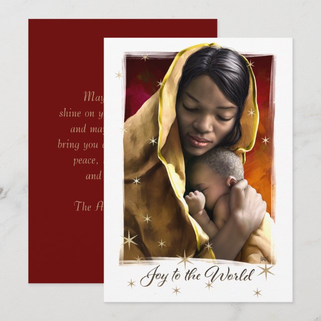 Cartões de Natal Flat da Madonna Americana African (Frente/Verso)