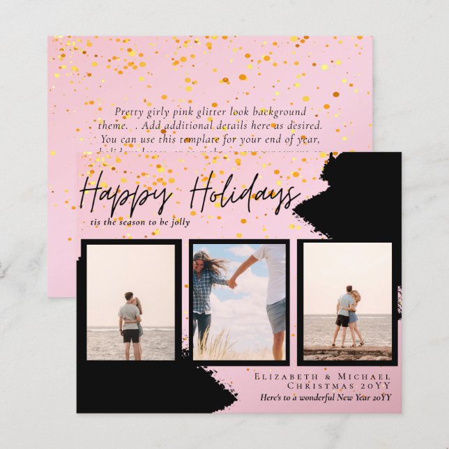 CARTÕES DE NATAL FOTOGRÁFICO - Colagem de Fotos Ur (Frente/Verso)