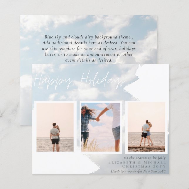 CARTÕES DE NATAL FOTOGRÁFICO - Colagem de Fotos Ur (Frente/Verso)