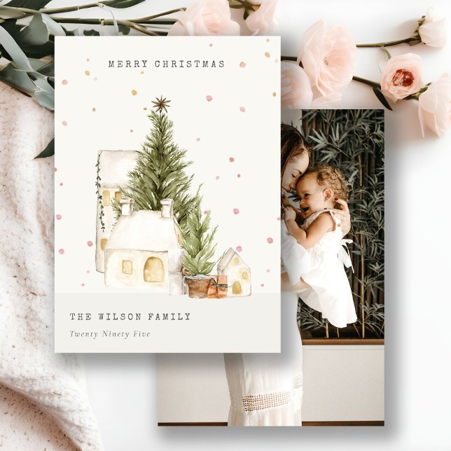 Cartões de natal Fotográficos de Casas de Árvore B (Criador carregado)