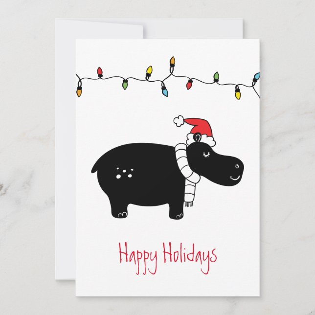 Cartões de Natal Hippo (Frente)