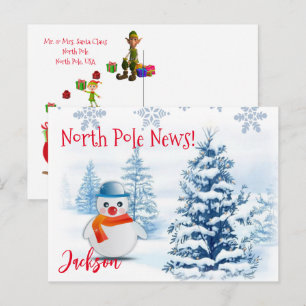 Cartões de Natal Homem de Neve Polo Norte