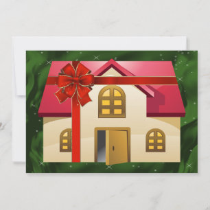 cartões de natal imobiliários verdes