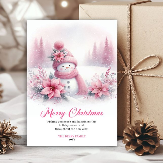 Cartões de Natal Imprimíveis para Crianças Florest (Rustic Snowy Forest Kids Printable Christmas Greeting Card

)