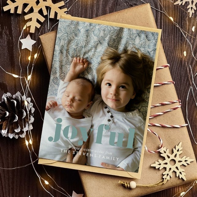 cartões de natal "Joyful" de inverno Pinecones (Criador carregado)