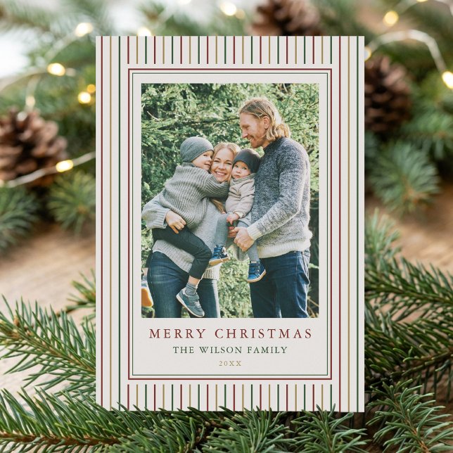 Cartões de Natal Listras Um Foto (Criador carregado)