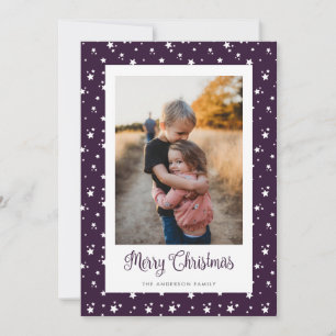 Cartões de Natal Merry Fotografias de Estrelas Pu