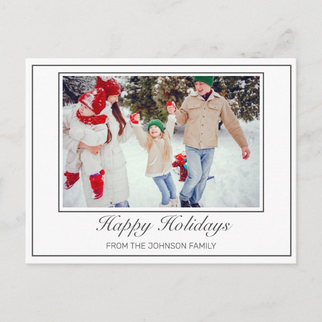 Cartões de natal Minimalista Moderno de Foto (Frente)