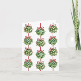 Cartões de Natal Mistletoe Watercolor