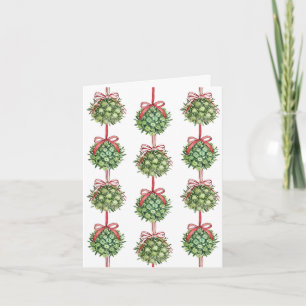Cartões de Natal Mistletoe Watercolor