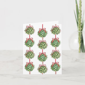 Cartões de Natal Mistletoe Watercolor