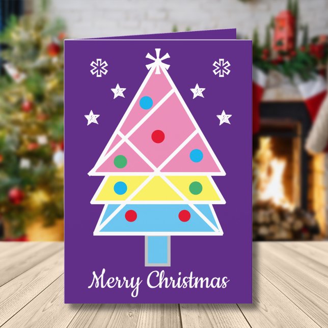 Cartões de natal, Natal moderno e bonito (Personalize this simple, cute purple Christmas card. Make it your own.)