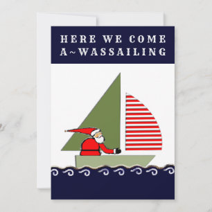 Cartões de natal náuticos à vela