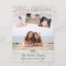 Cartões de Natal Náuticos com Foto e Fundo de Made