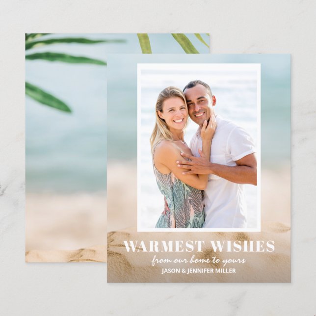 Cartões de Natal para Areia e Praia do Orçamento (Frente/Verso)