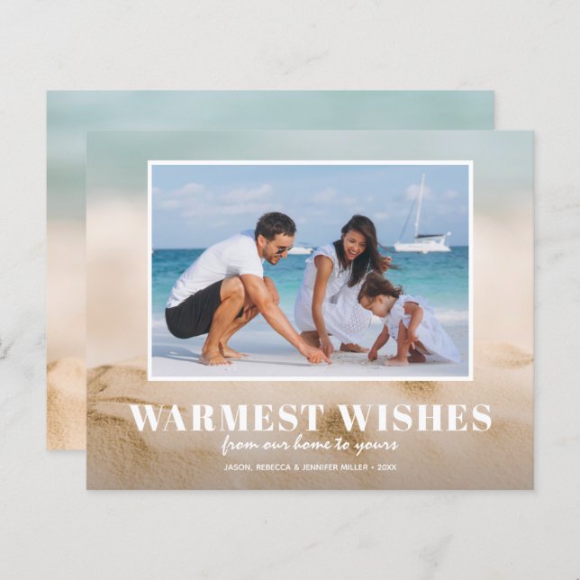 Cartões de Natal para Areia e Praia do Orçamento (Frente/Verso)