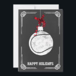 Cartões de Natal para jogador de tênis<br><div class="desc">placas de Cartões de natal de ornamento de tênis de quadro chalkboard</div>