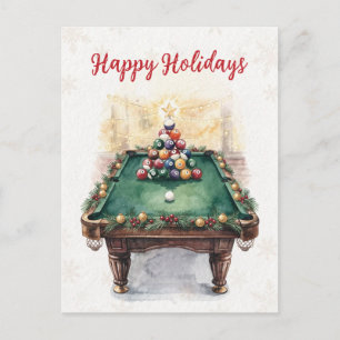 Cartões de Natal para jogadores de bilhar de Natal