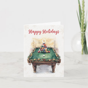 Cartões de Natal para jogadores de bilhar de Natal