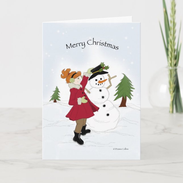 Cartões de Natal para Neve e Menininha (Frente)