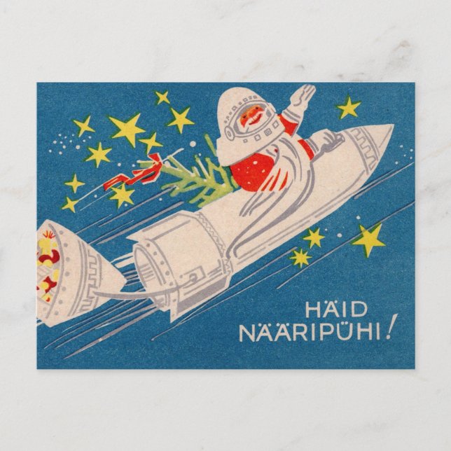 Cartões de natal para Papais noeis de foguetes (Frente)