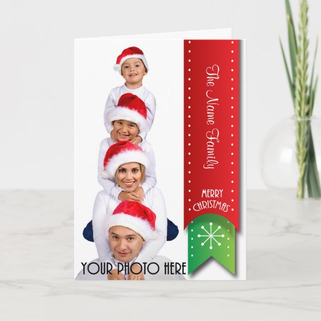 Cartões de Natal Personalizados - Adicione Sua Fot (Frente)